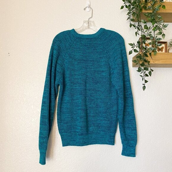 🦋 VINTAGE Expression Knit Blue Sweater Size Medium - Picture 3 of 4